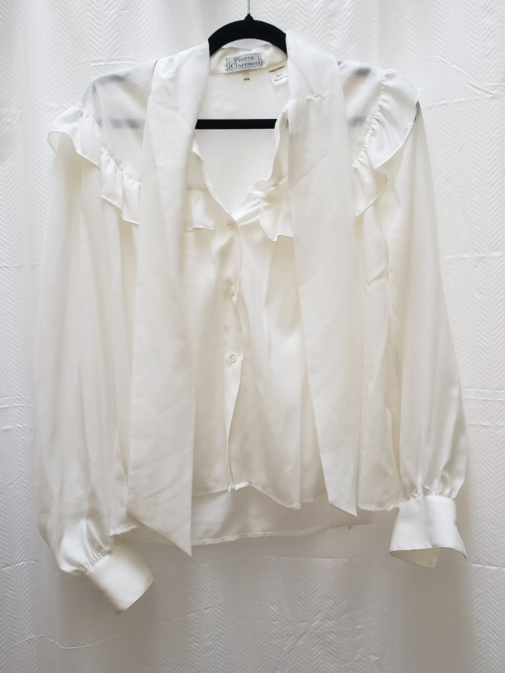 Vintage Frill  Button up Blouse White Made in France EU 42N Ruffle Poet Girlhood - Picture 2 of 16